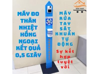 Trụ Rửa Tay Sát Khuẩn Kết Hợp Đo Thân Nhiệt Tự Động